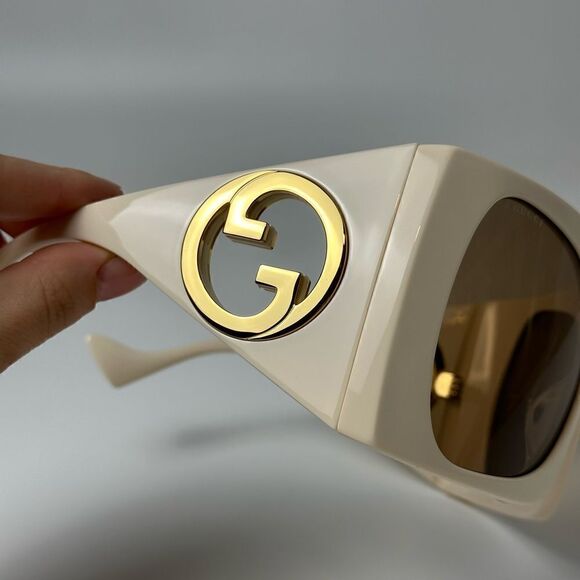 GUCCI Sunglasses GG1255S 002 Ivory White Brown Women NEW - Picture 7 of 12